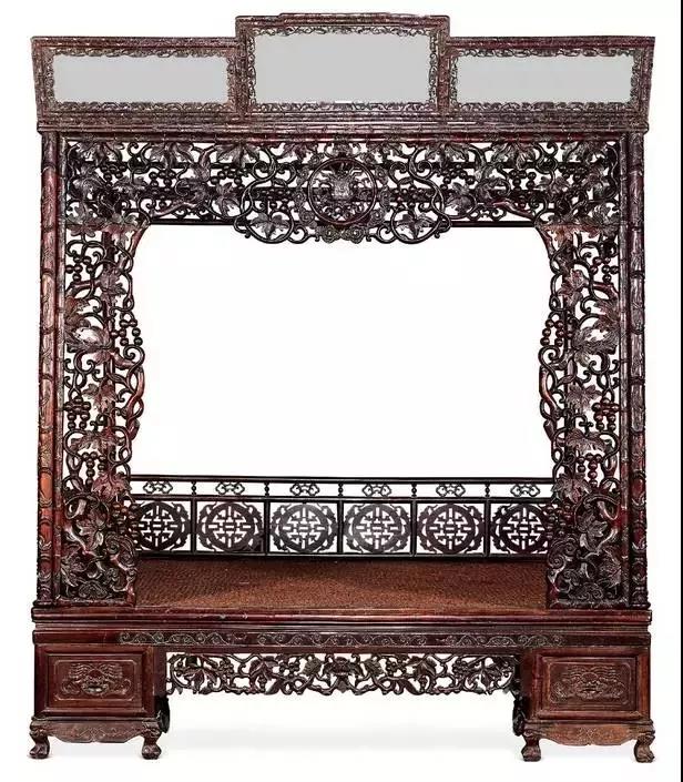 清 紅木竹節(jié)架子床