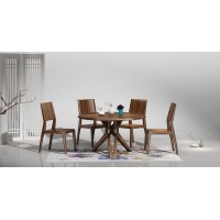 匯明創(chuàng)家藝致胡桃系列圓餐臺Z340餐椅A8A7