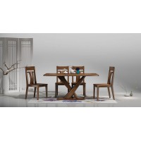 匯明創(chuàng)家藝致胡桃系列長餐臺Z059餐椅A8A8