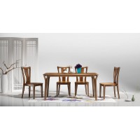 匯明創(chuàng)家藝致胡桃系列長餐臺Z060餐椅A8A9