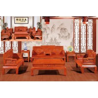 林岳紅木紅木荷花寶座沙發(fā)