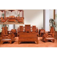 林岳紅木卷書沙發(fā)