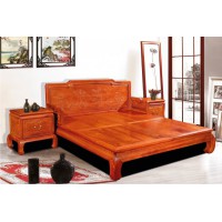 林岳紅木如意大床