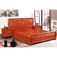 林岳紅木五福大床