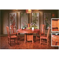 林岳紅木中式圓桌