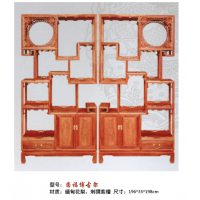 林岳紅木圓福博古架
