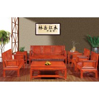 林岳紅木中式荷花沙發