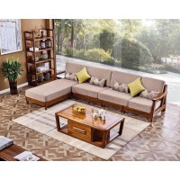 誰最美新德式金絲檀木轉角沙發8306#