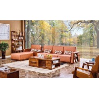 誰最美新德式金絲檀木轉角沙發8301#