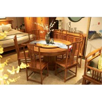 詩意東方新中式圓形形餐臺(tái)椅2