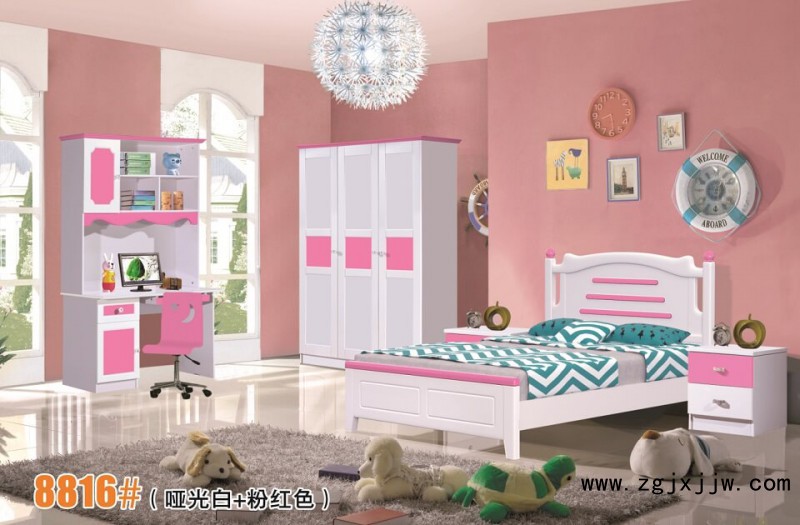 富利雅青少年小美韓式套房8816#(啞光白+粉紅色)
