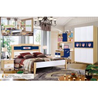 富利雅青少年北歐實木套房8705#(啞光白+寶藍/墨綠色)