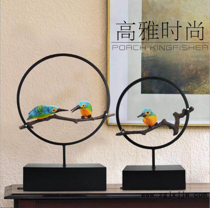 尚悅軟裝新中式家居擺件彩繪鐵藝