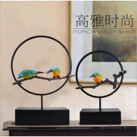 尚悅軟裝新中式家居擺件彩繪鐵藝