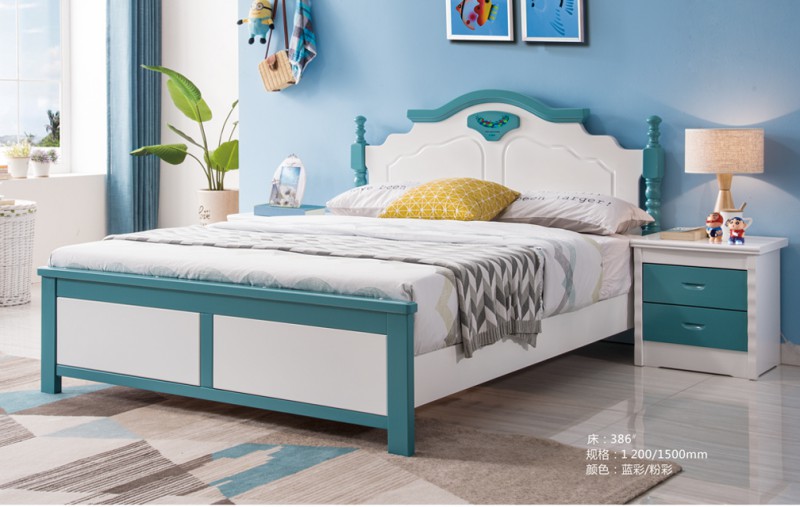 同悅青少年實木套房家具386#藍彩