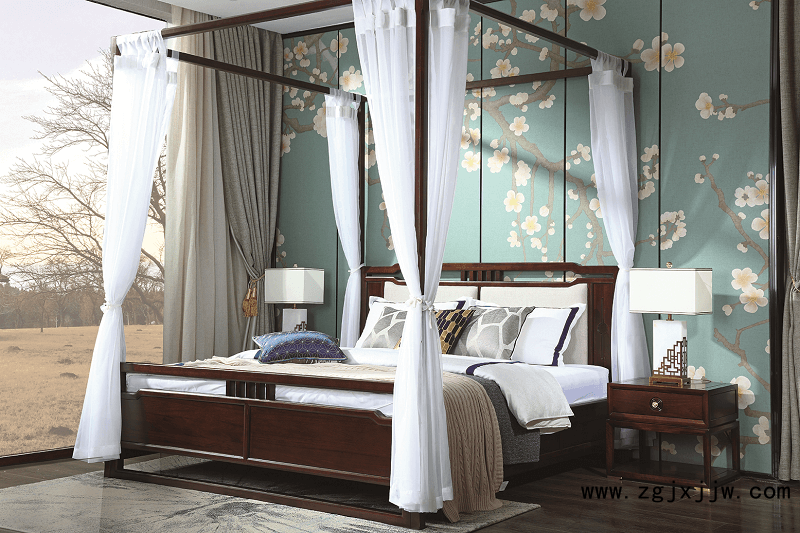 新中式臥室床02