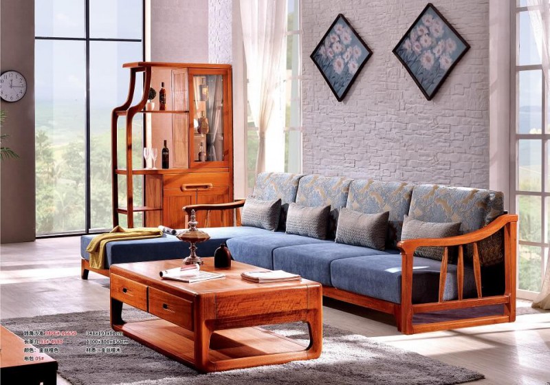 友億佳金絲檀木轉角沙發9806#-16650