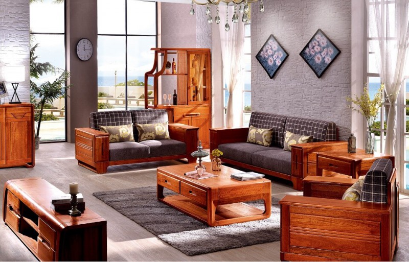 友億佳金絲檀木沙發（1+2+3）9802#