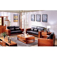 友億佳金絲檀木沙發（1+2+3）9802#真皮