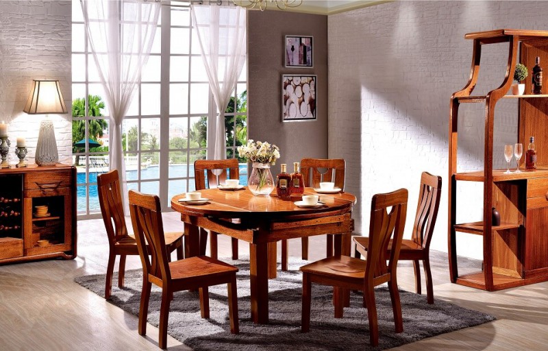 友億佳金絲檀木餐桌6209#-8840