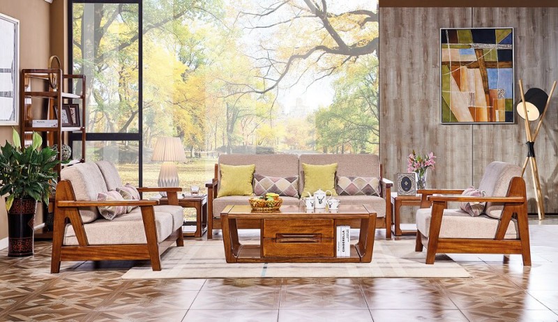 誰最美新德式金絲檀木沙發(1+2+3)8306#