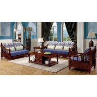 木佰創(chuàng)美式家具：胡桃色美式壓紋沙發(fā)A8810#（1+2+3）