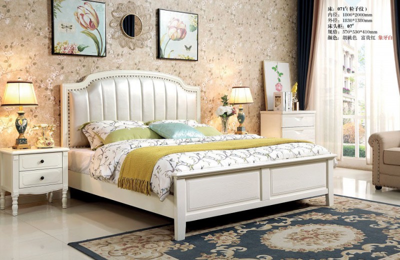 象牙白美式壓紋床071#（粒子紋）