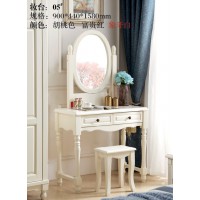 木佰創美式家具：象牙白美式壓紋妝臺05#