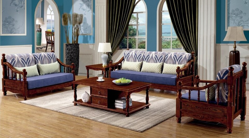 胡桃色美式壓紋沙發(fā)A8810#(1+2+3)