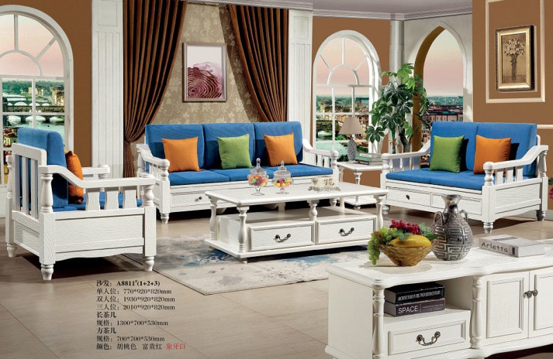 象牙白美式壓紋沙發(fā)A8811#(1+2+3)