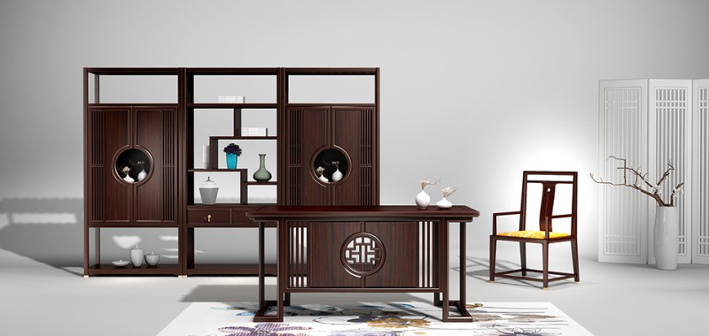 衛府里新中式書臺書柜01