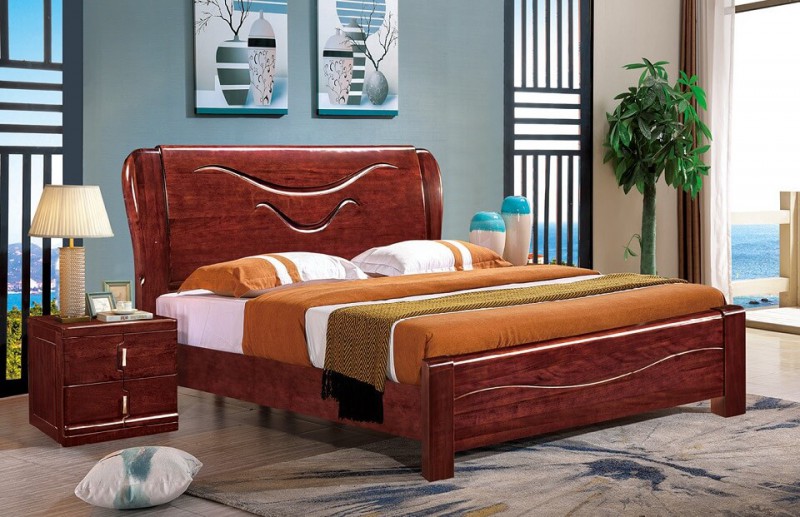 友億佳金絲檀木大床1920#（紫金檀色）