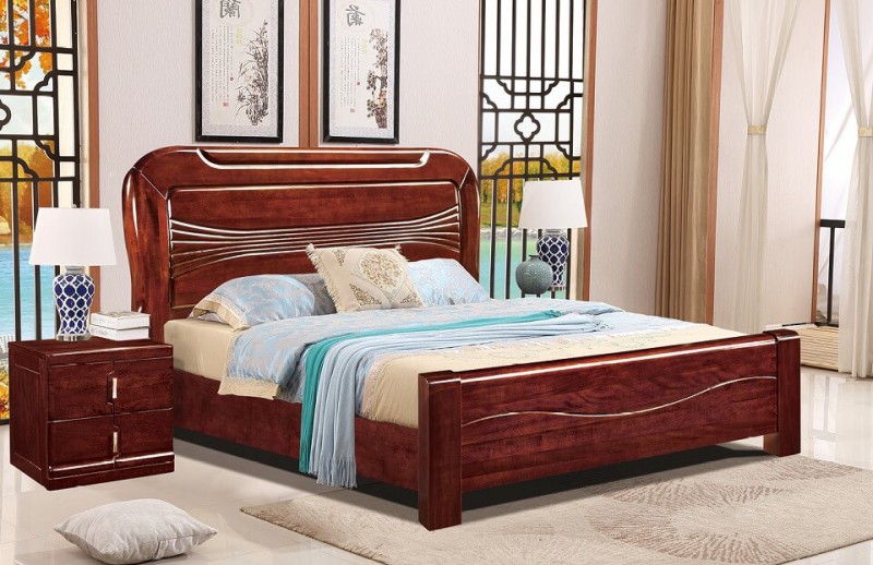 友億佳金絲檀木大床1922#（紫金檀色）
