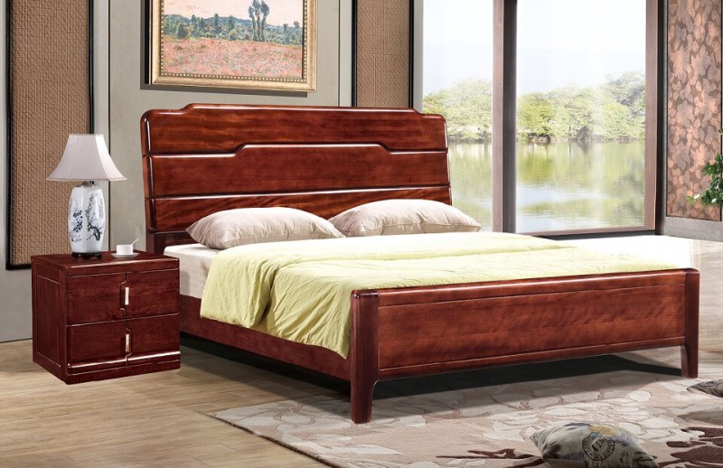 友億佳金絲檀木大床5286#（紫金檀色）