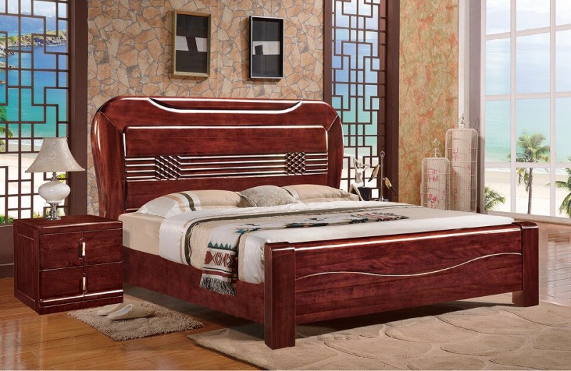 友億佳金絲檀木大床1921#（紫金檀色）