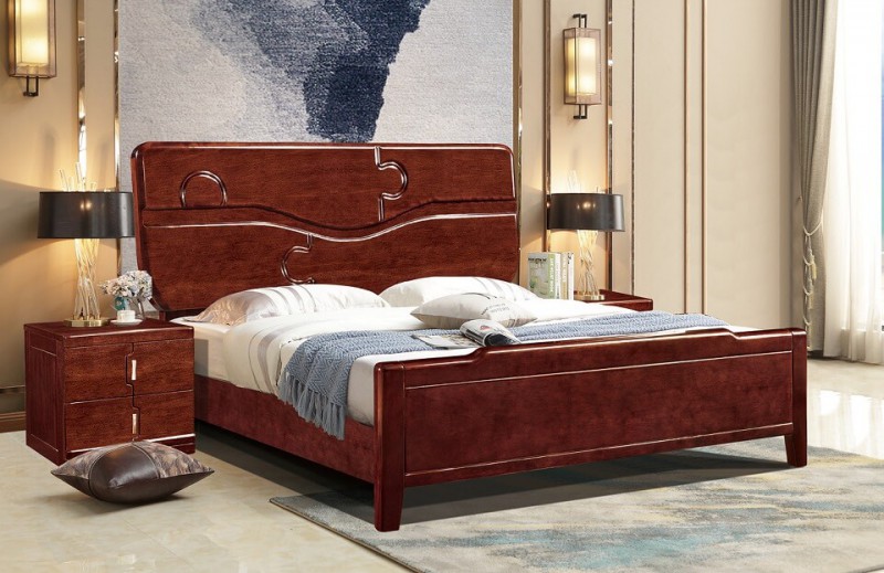 友億佳金絲檀木大床1909#（紫金檀色）