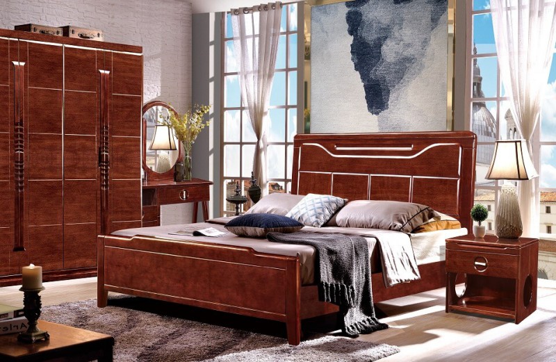 友億佳金絲檀木大床1905#（紫金檀色）