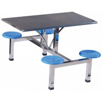 四位不銹鋼玻璃鋼圓凳餐桌ZY40