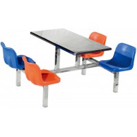 四位不銹鋼塑膠靠背餐桌ZY39