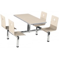 四位不銹鋼曲木靠背餐桌ZY38