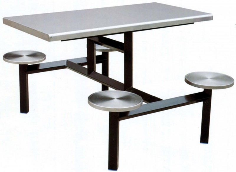 四位不銹鋼圓凳餐桌ZY33