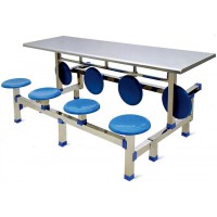 八位不銹鋼圓凳翻轉餐桌ZY30