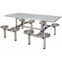 八位不銹鋼圓凳分體餐桌ZY29