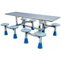 八位不銹鋼圓凳分體餐桌ZY28