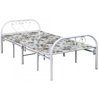 白色普通四折（38圓加固）折疊床ZY22