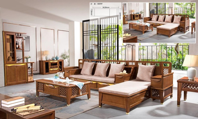 益木春實木沙發6809#2