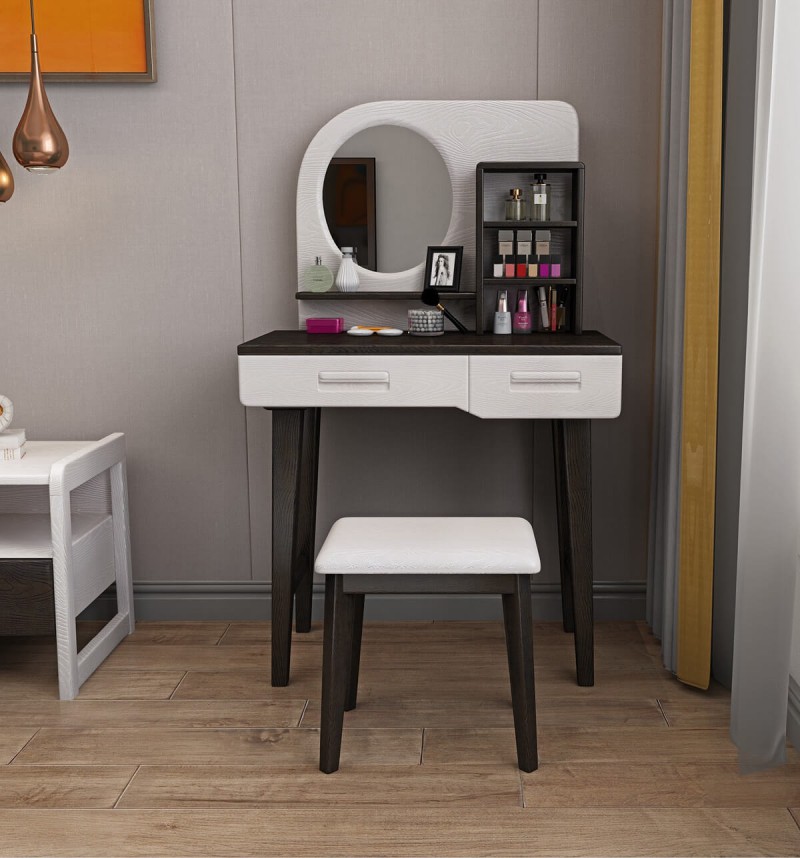 宣輝家具妝臺XHZ02#（米白色+黑紫檀）