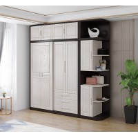 宣輝家具衣柜XHY02#（米白色+黑紫檀）