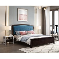 宣輝家具床XH836#（黑紫檀+深藍色）