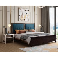 宣輝家具床XH832#02（黑紫檀+墨綠色）